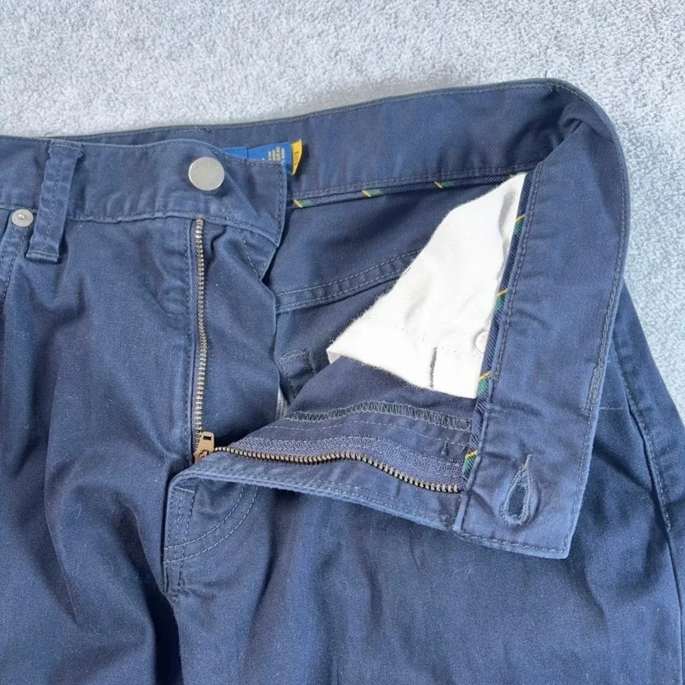 Polo Ralph Lauren Denim Straight Pants Mens 30x30 Navy Blue Solid 5-Pocket